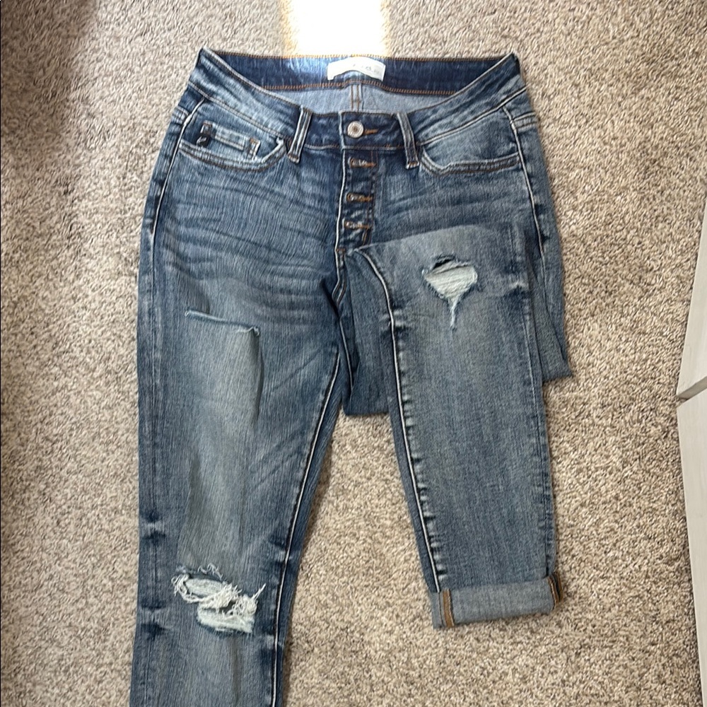 KanCan Blue Boyfriend Jeans Distressed Casual